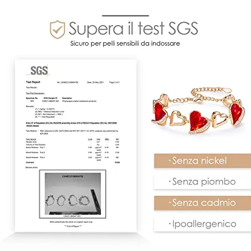 CDE Amore Cuore bracciale cuore placcato oro rosa