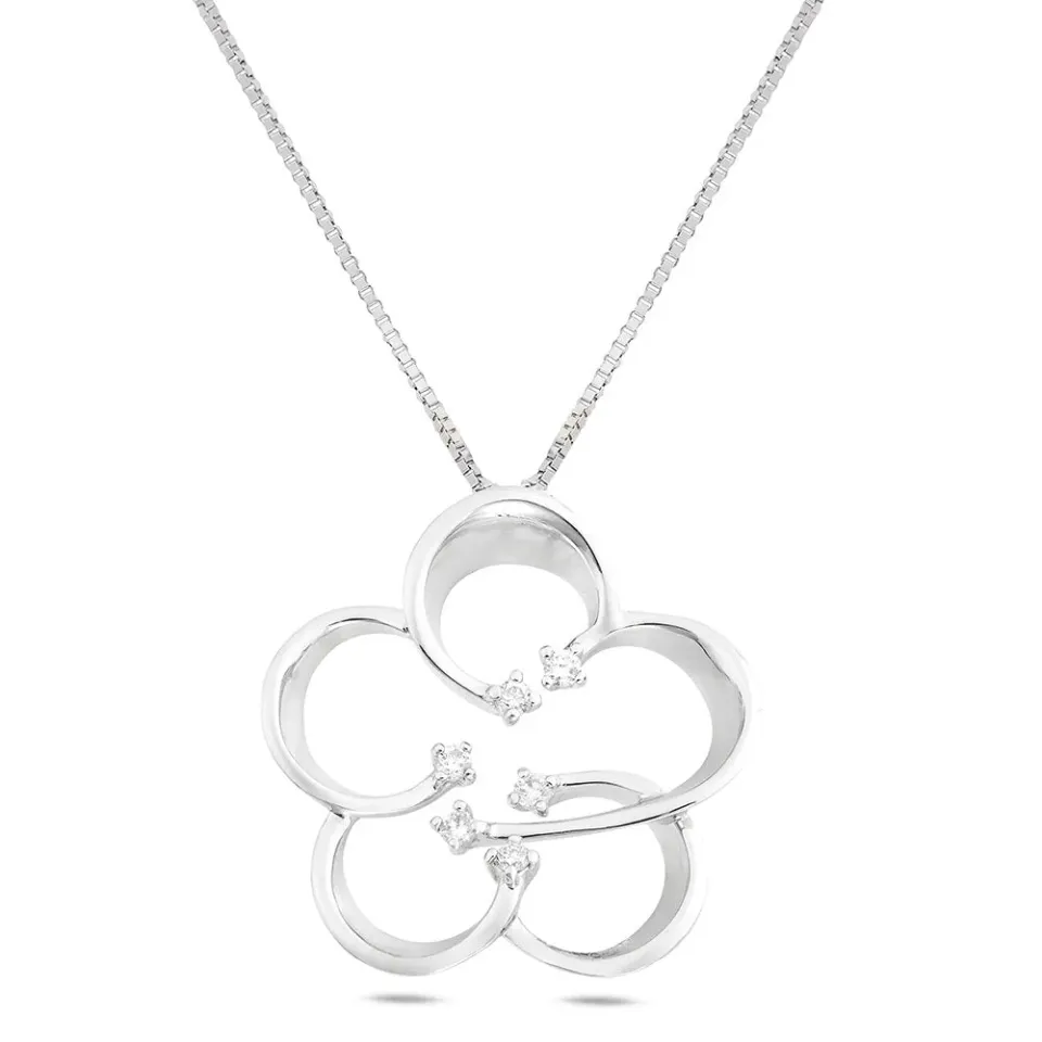 Sinico Riflessi Fiore collana oro bianco diamanti 42 cm