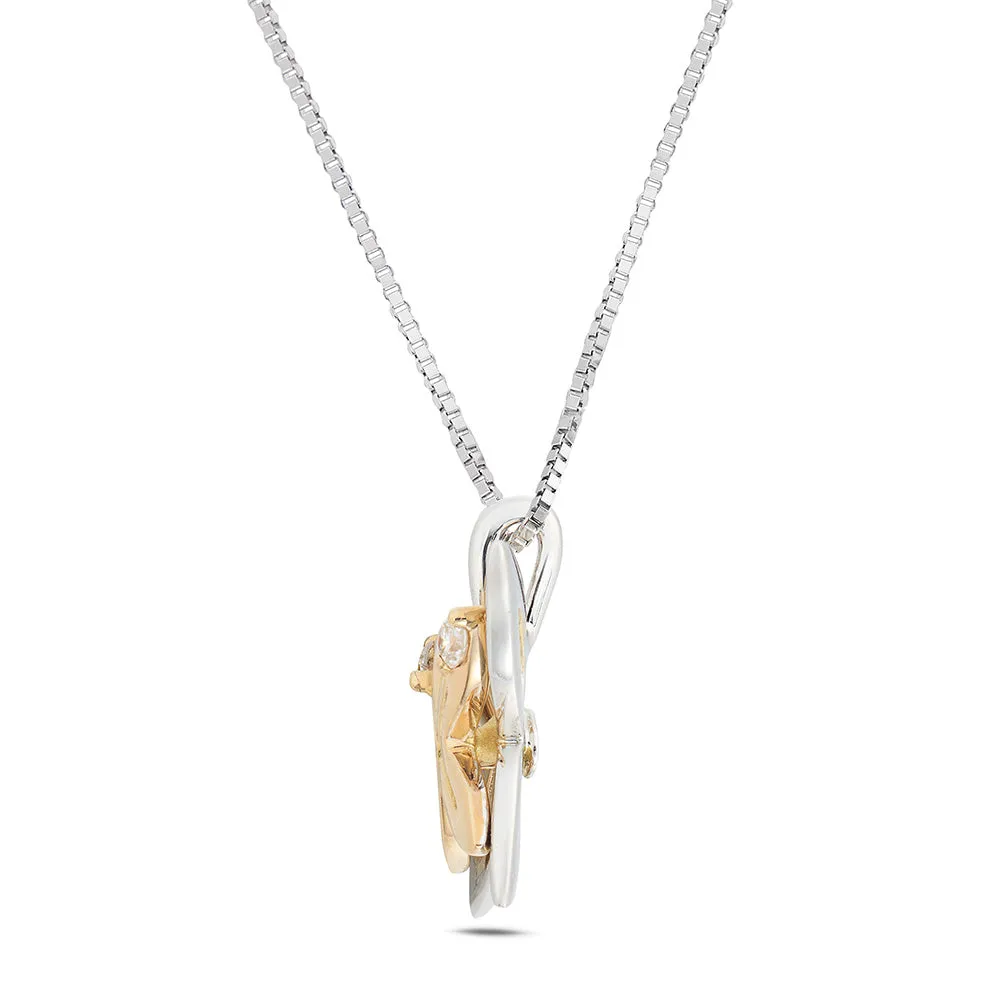 Sinico Coccole Farfalla Collana oro bianco rosa diamanti