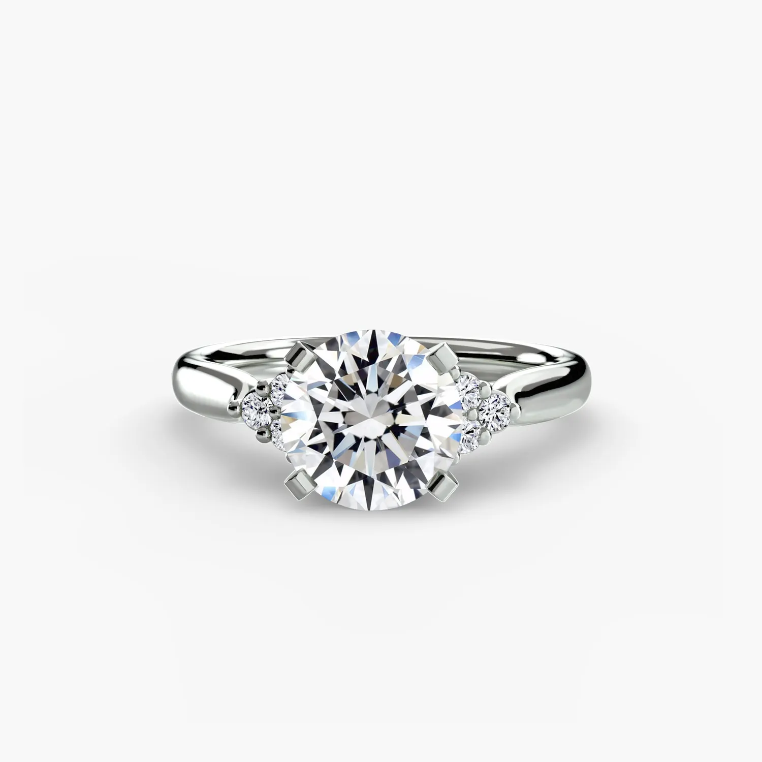 Sinico Solitaire Cluster Shoulders 2 anello fidanzamento