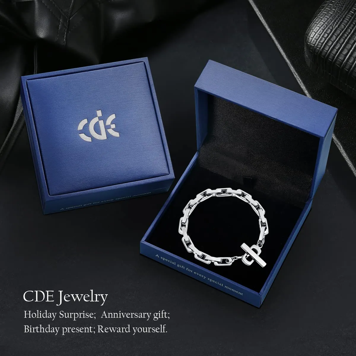 CDE bracciale uomo acciaio maglie ovali