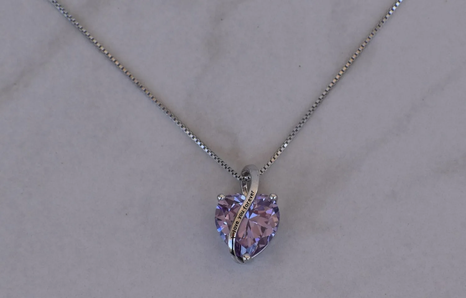 YL Cuore Mamma Collana Argento 925 Ametista Febbraio