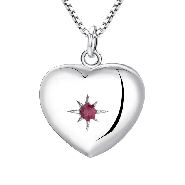 YL Mamma Cuore collana medaglione argento 925 apribile zirconi