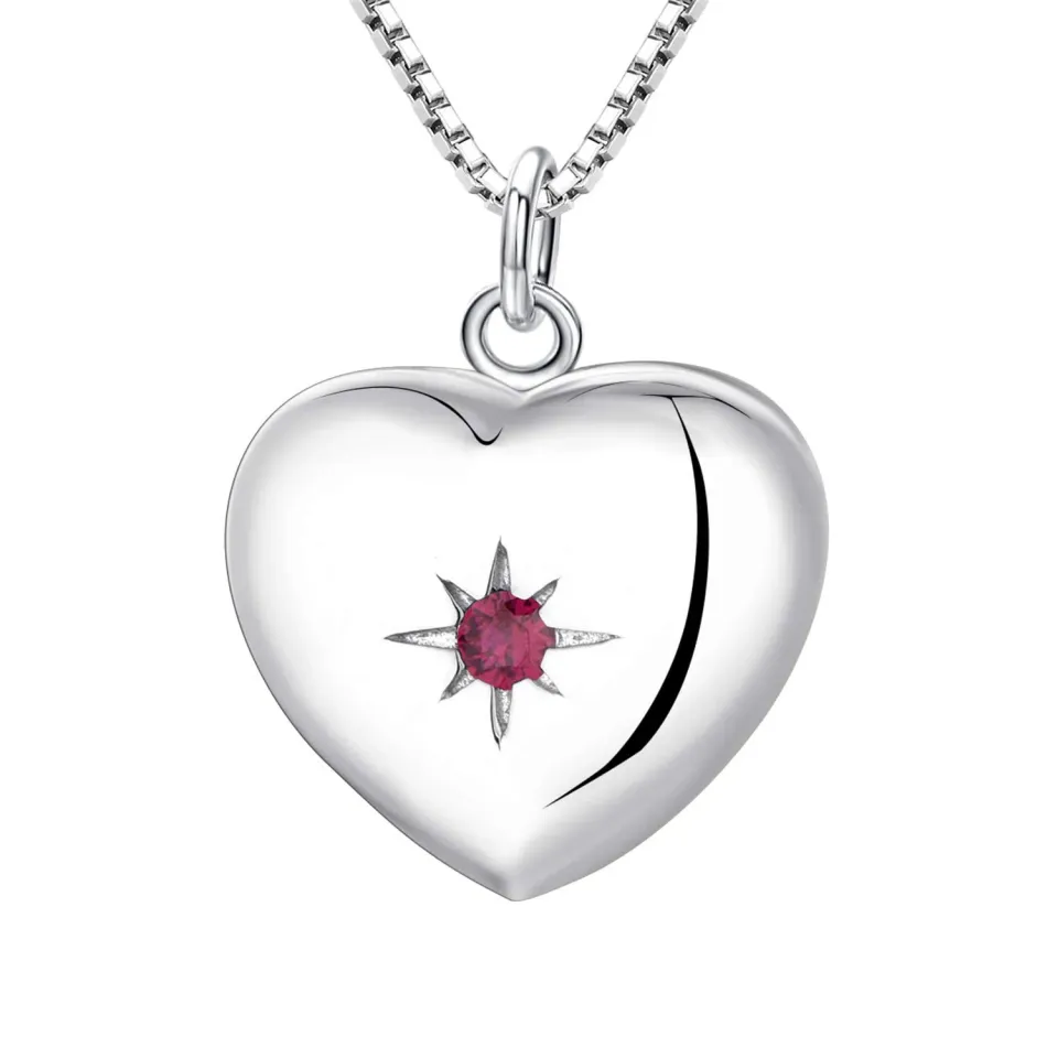 YL Mamma Cuore collana medaglione argento 925 apribile zirconi