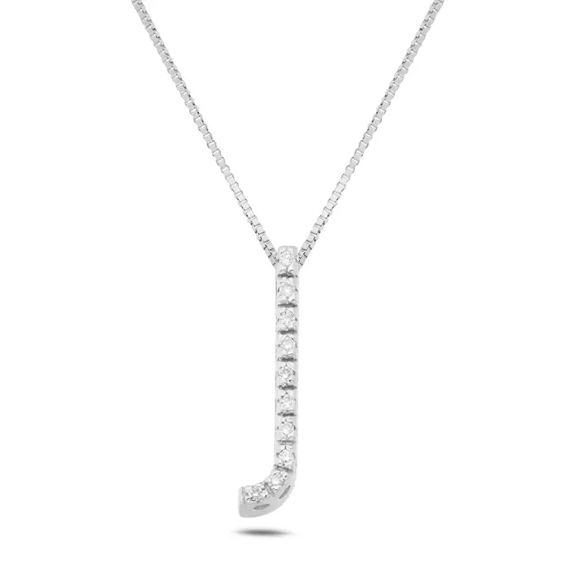 Sinico Letters J collana oro bianco 18kt 42cm diamanti