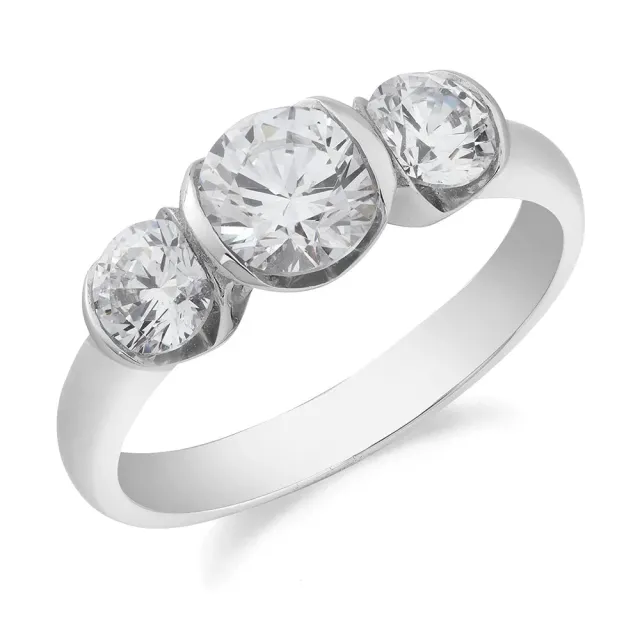 Sinico Trilogy Scalare anello oro bianco 18kt zirconia