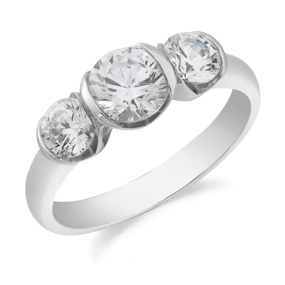 Sinico Trilogy Scalare anello oro bianco 18kt zirconia