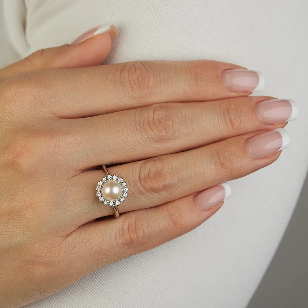 Sinico Perle anello oro bianco perla naturale