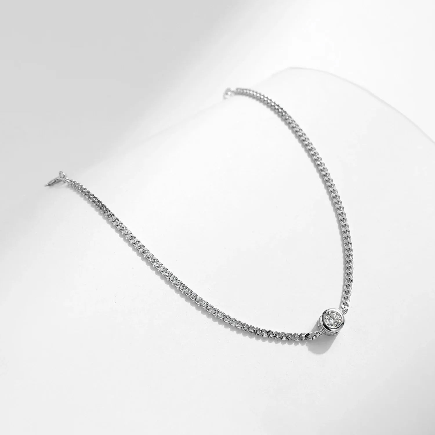 MODIAN Moissanite Bezel Setting bracciale argento 925 0,25 ct