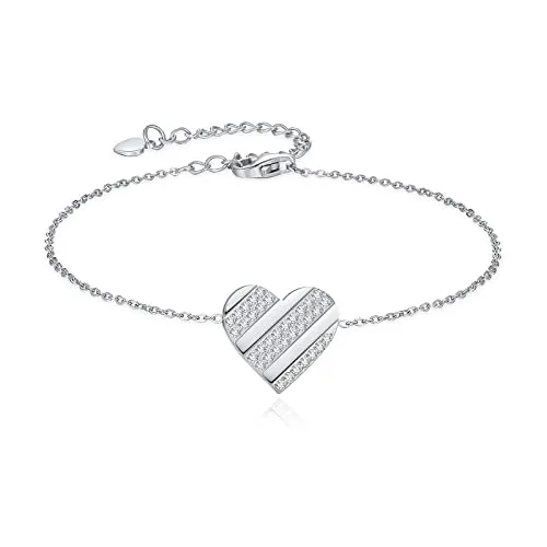 CDE Cuore bracciale cuore zirconia regolabile donna