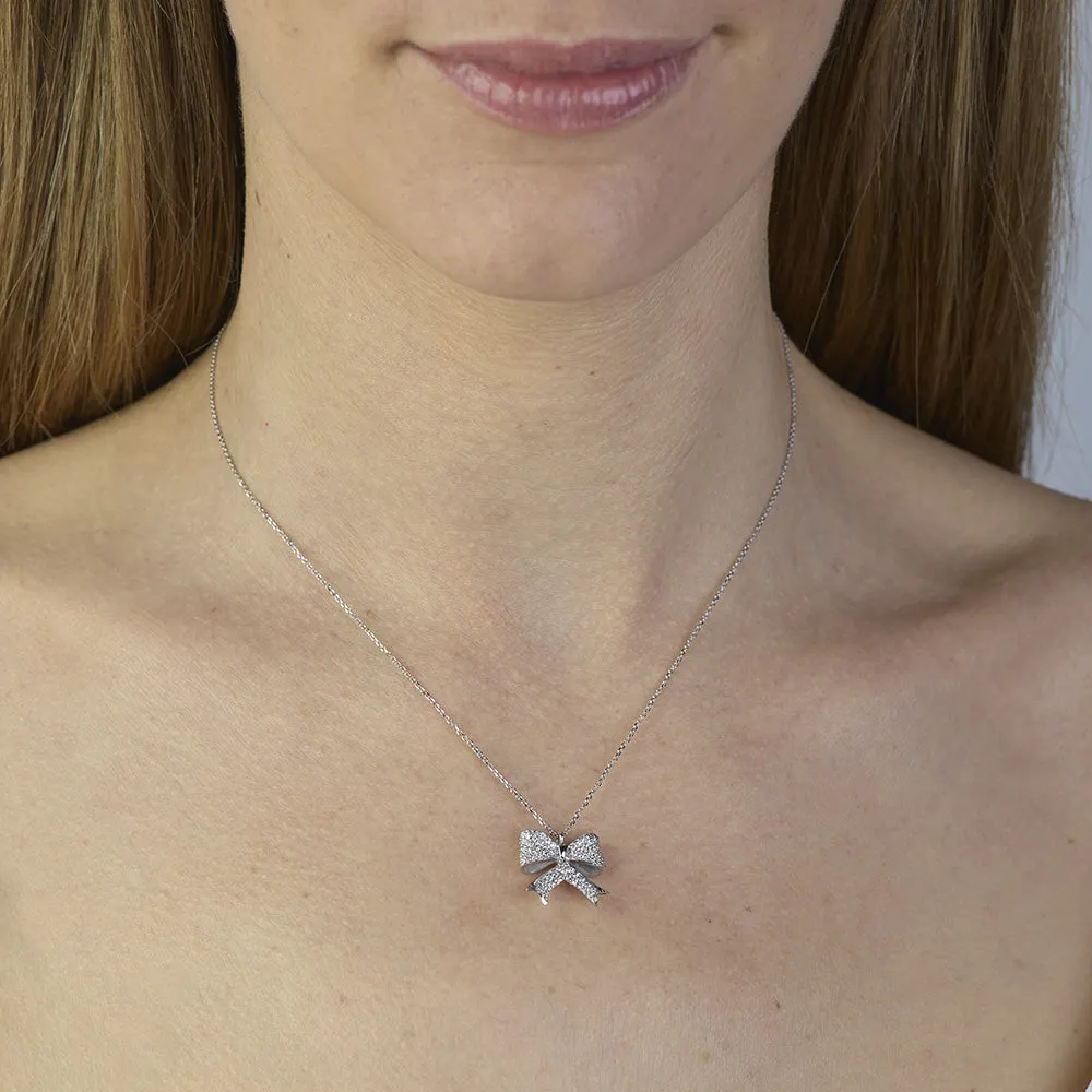 Sinico Dance Fiocco collana oro bianco zirconia