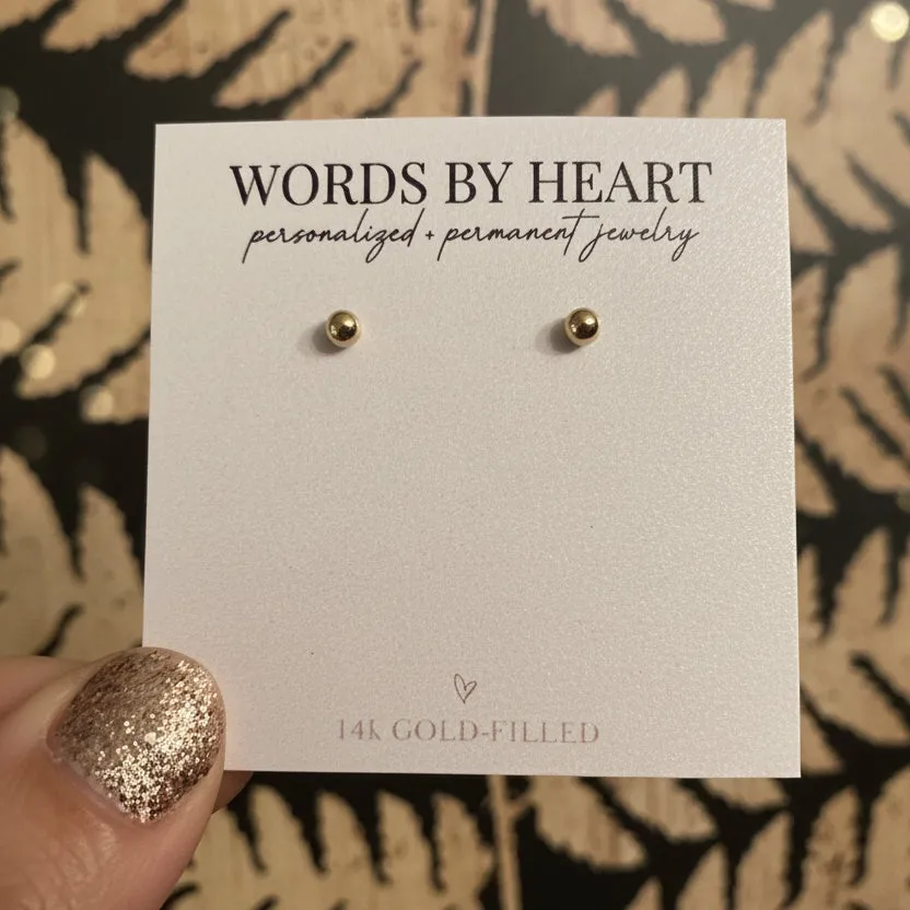 WordsByHeartCo Basic Ball Stud orecchini argento 925 3mm