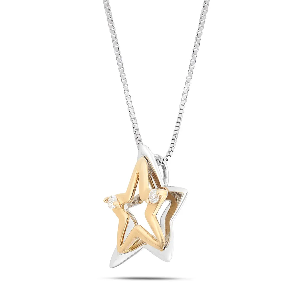 Sinico Coccole Stella collana oro bicolore diamanti