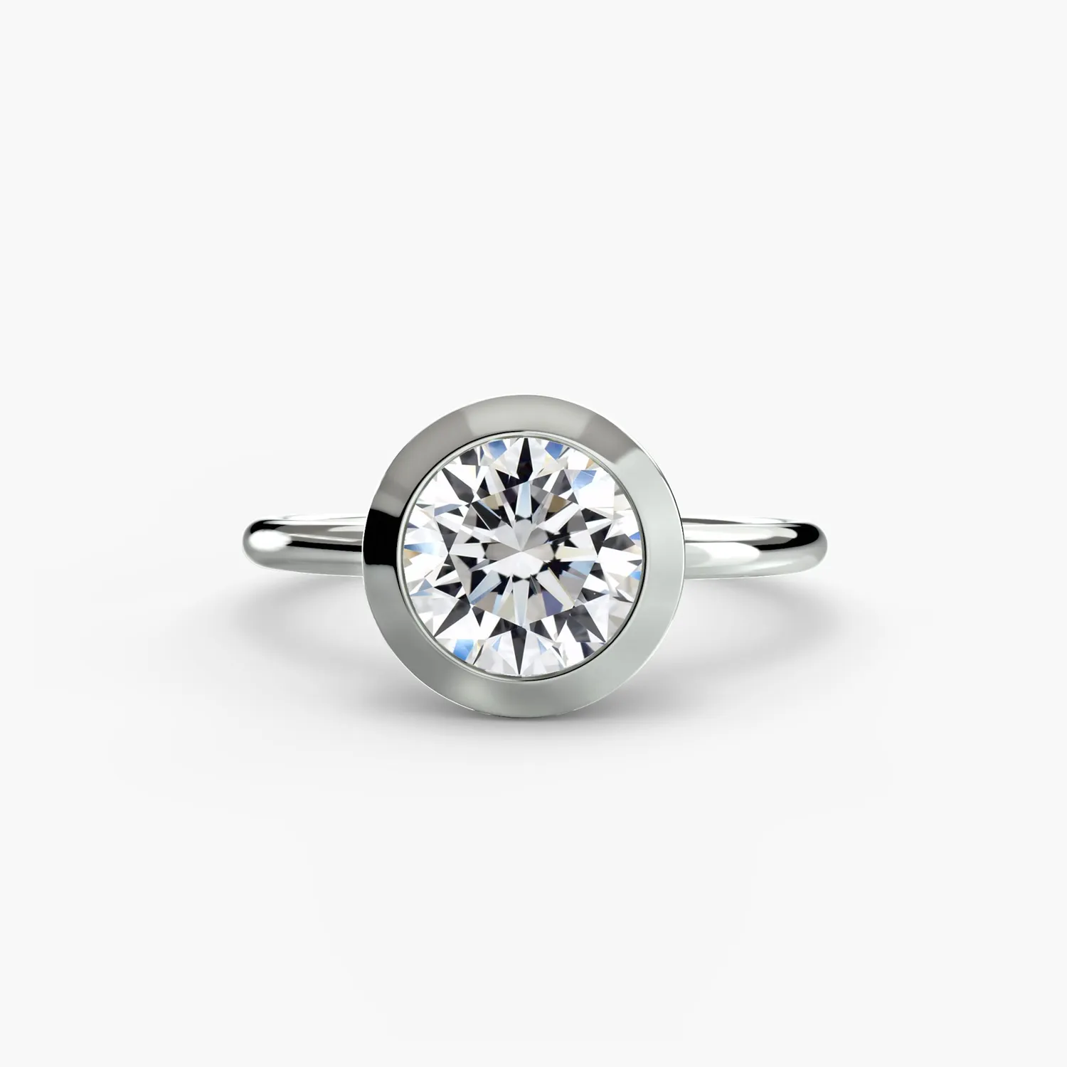Sinico Bezel Set anello solitario castone oro misura su scelta