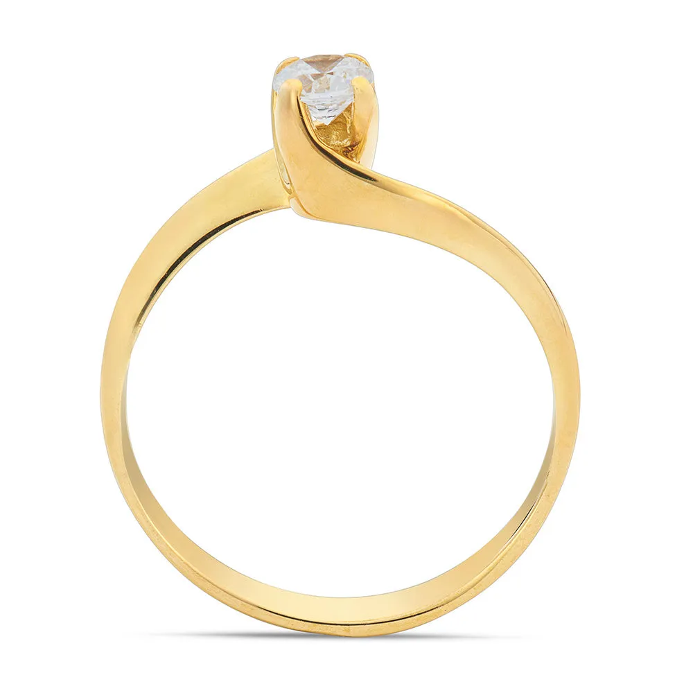 Sinico Valentine 4 punte anello solitario oro giallo 18kt