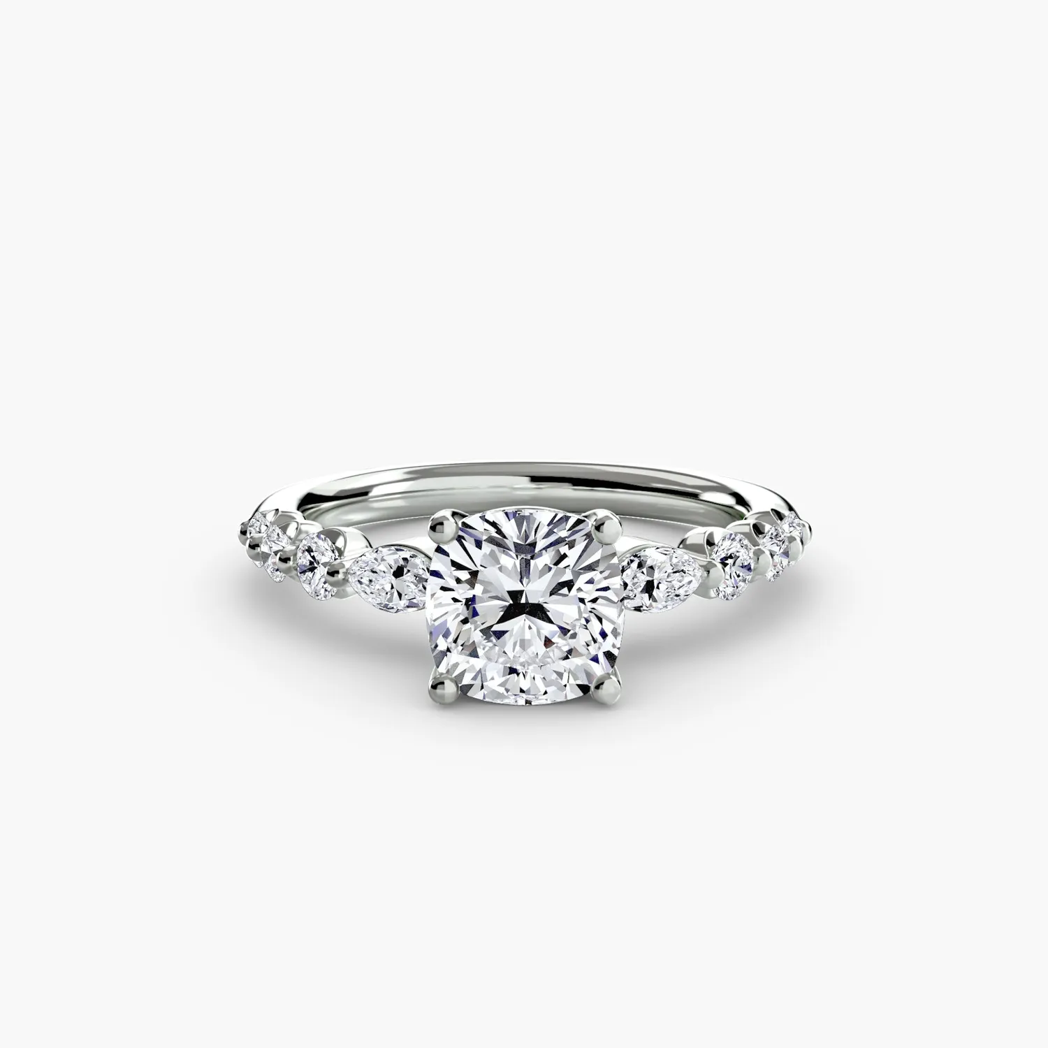 SINICO Tiered Accent Ring anello solitario oro bianco