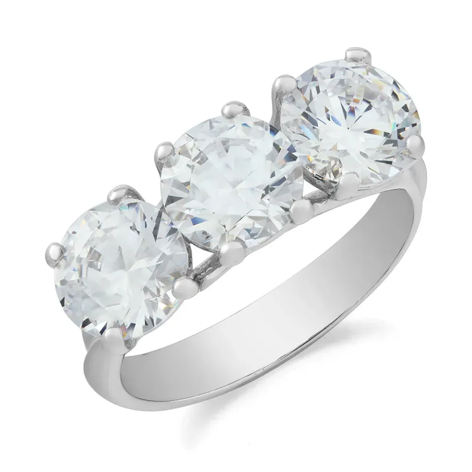 Sinico Trilogy Filo Anello Oro Bianco Zirconia Misura 13