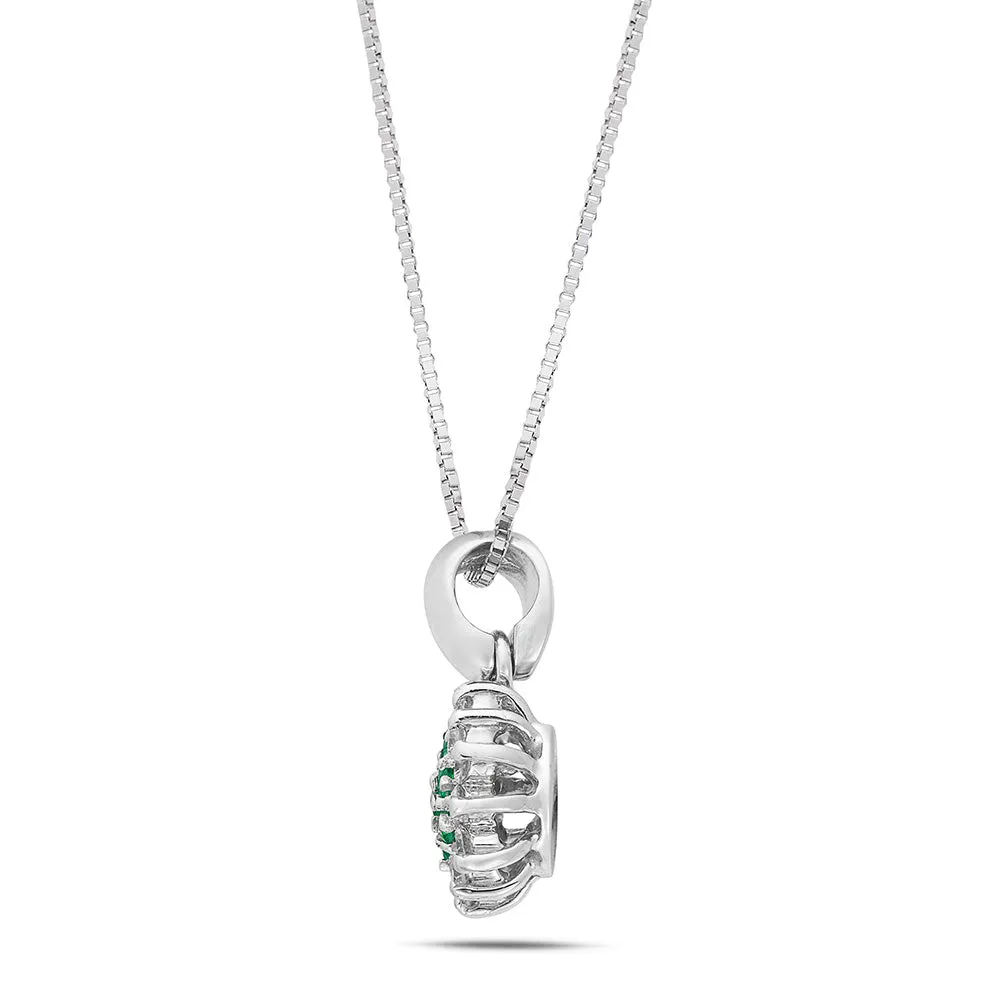 Sinico Flowers Classic fiore medio collana oro diamanti smeraldi