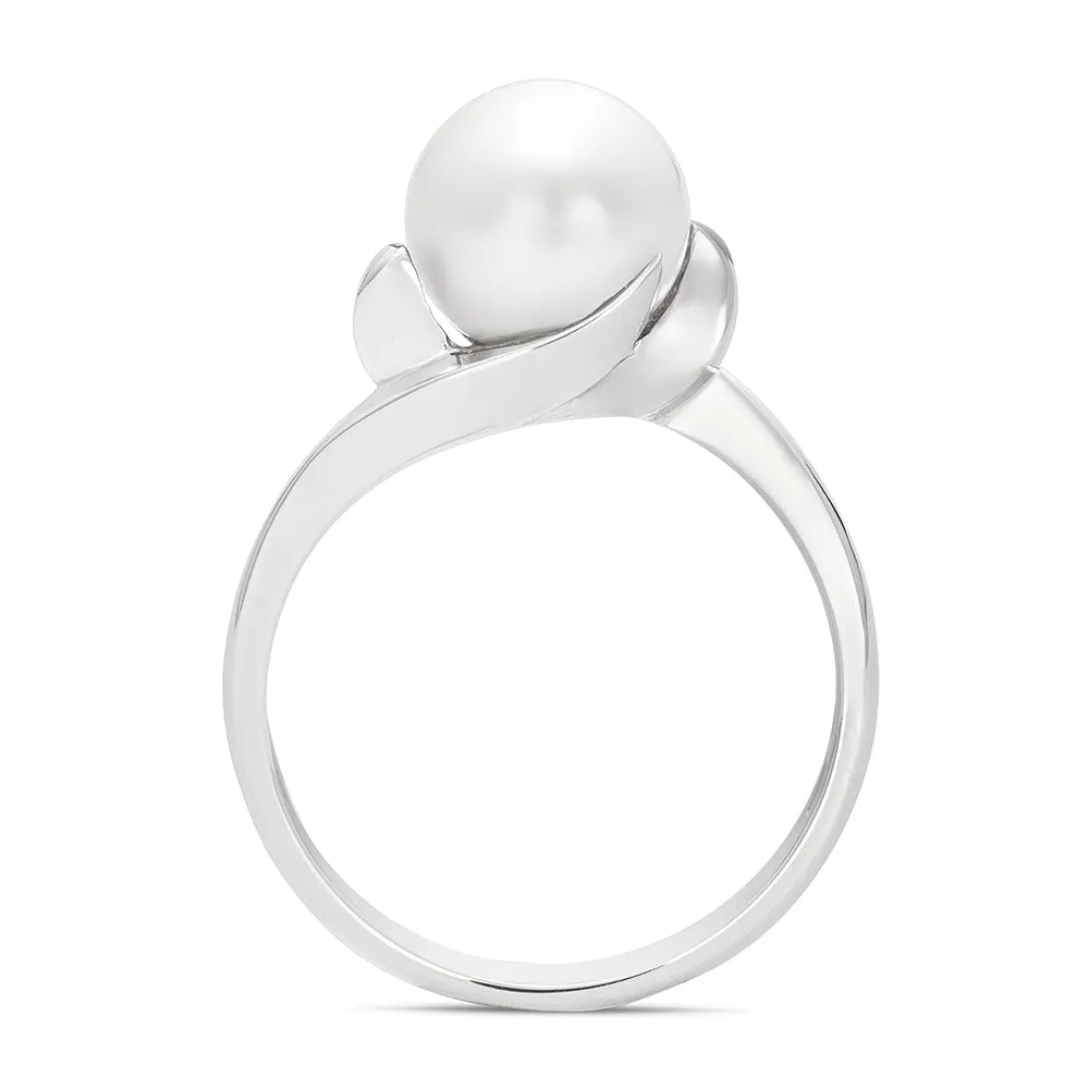 Sinico Perle anello oro bianco perla bianca misura 14