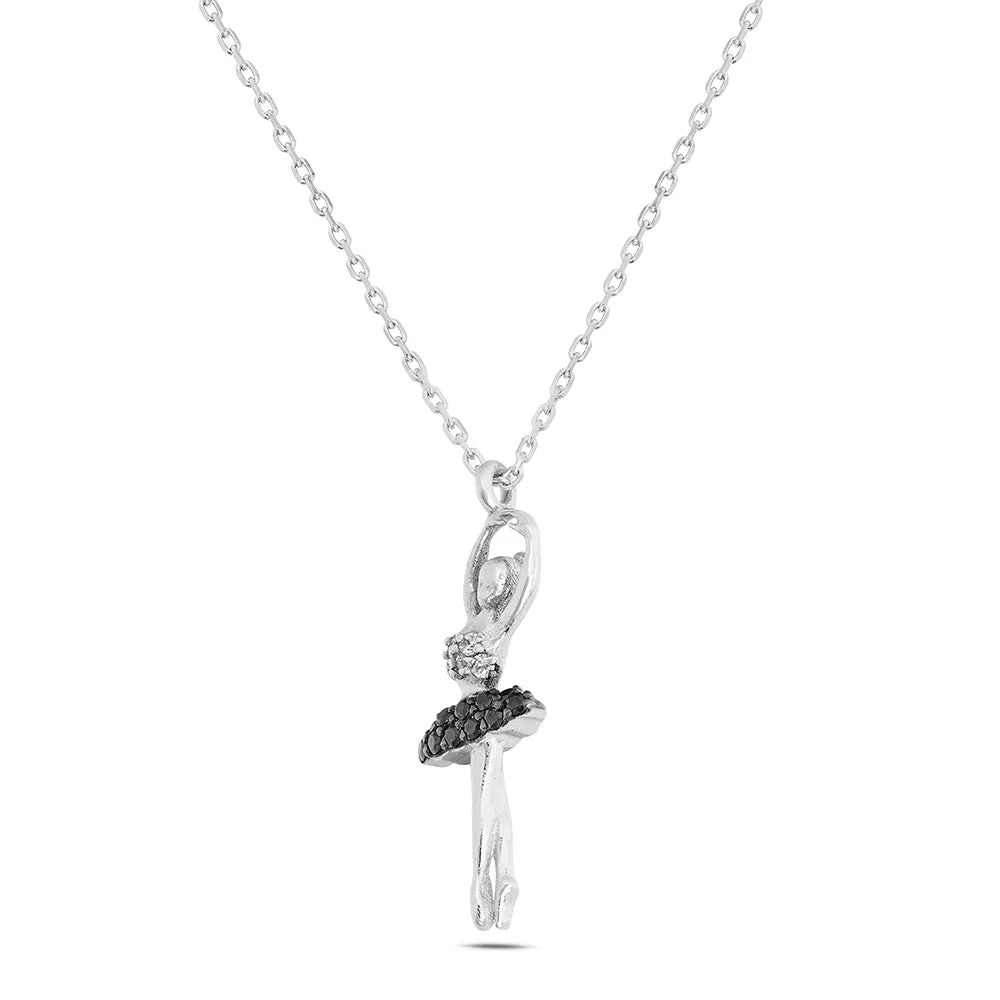 Sinico Dance ballerina piccola collana oro bianco zirconia
