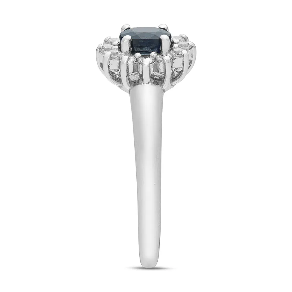 Sinico Mini Kate anello oro bianco zaffiro blu zirconia
