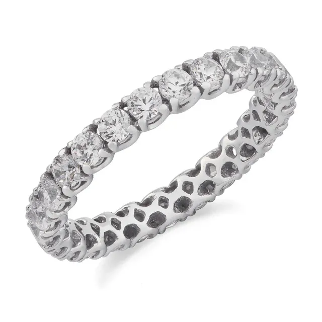 Sinico Eternity archetto anello oro bianco 18kt zirconia