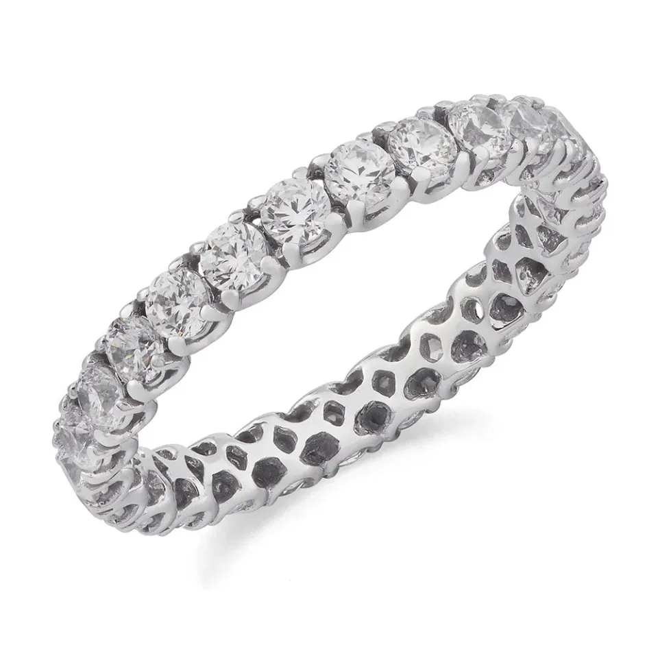 Sinico Eternity archetto anello oro bianco 18kt zirconia