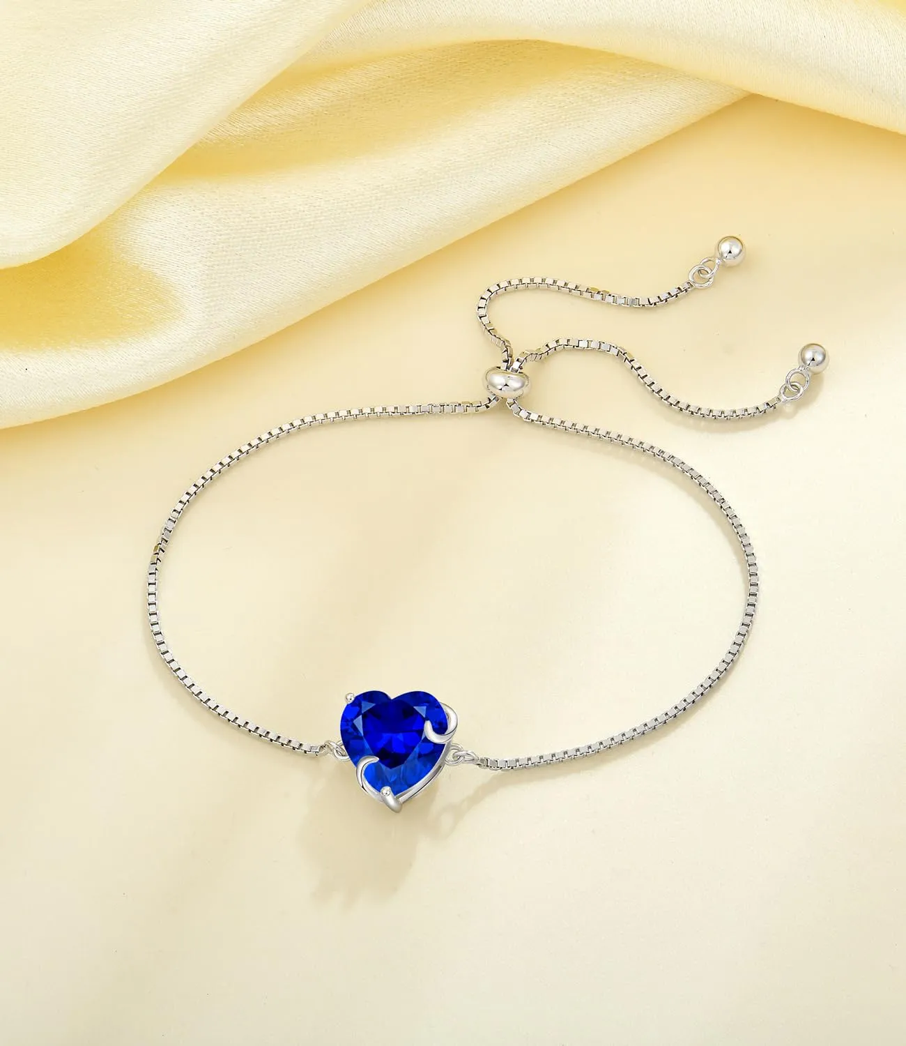 YL Cuore bracciale argento pietra portafortuna donna