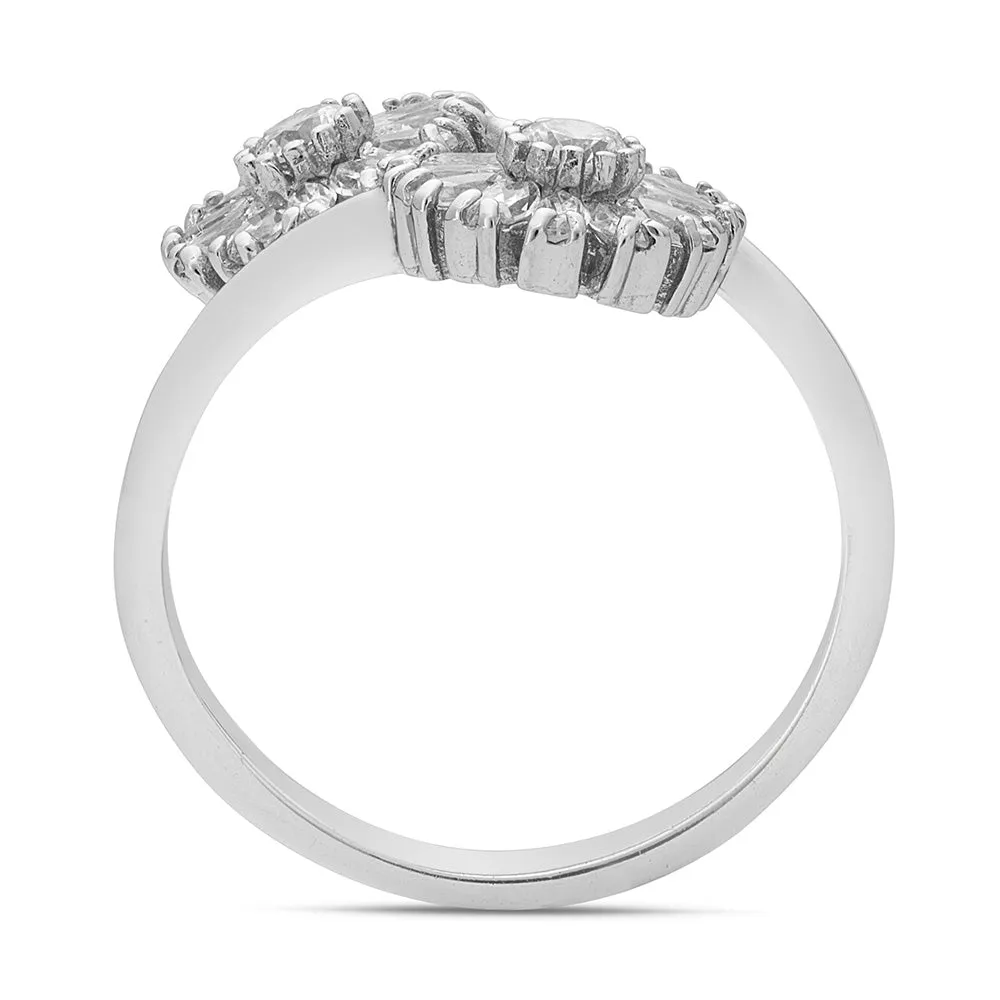 SINICO Classic fiore anello oro bianco 18Kt misura 14