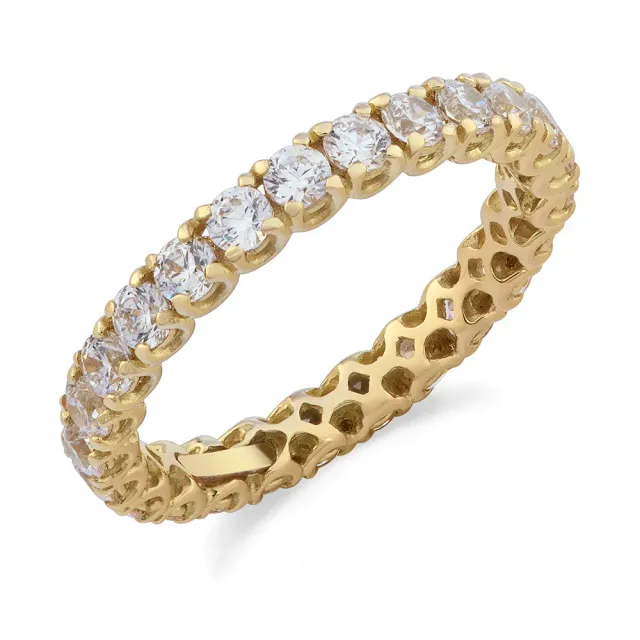 Sinico Eternity archetto anello oro giallo misura 14 zirconia