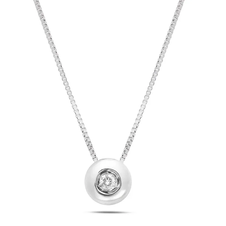 SINICO Donut punto luce collana oro bianco diamante 42 cm