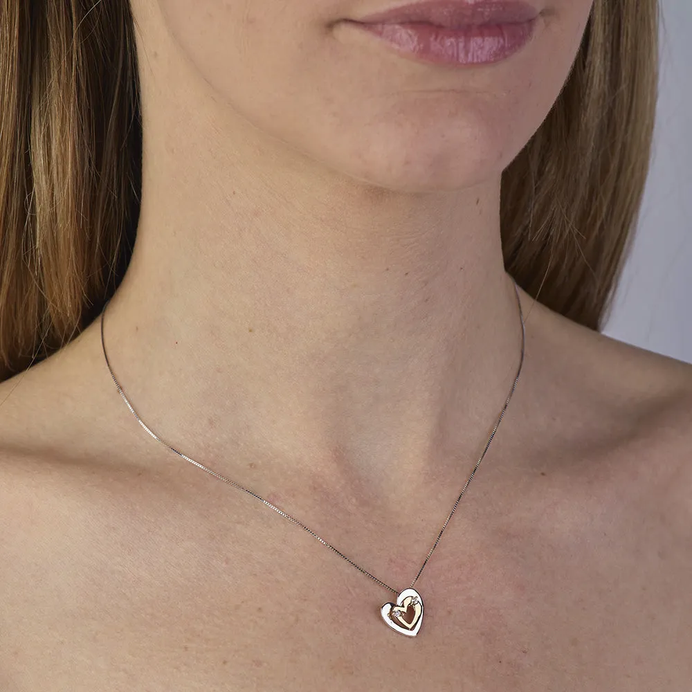 Sinico Coccole cuore collana oro diamanti 0,06 ct