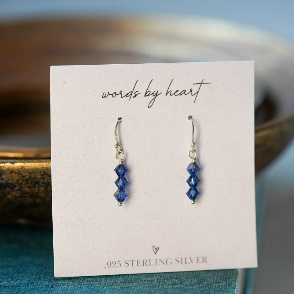 WordsByHeartCo Small Crystal Drop orecchini goccia argento 925