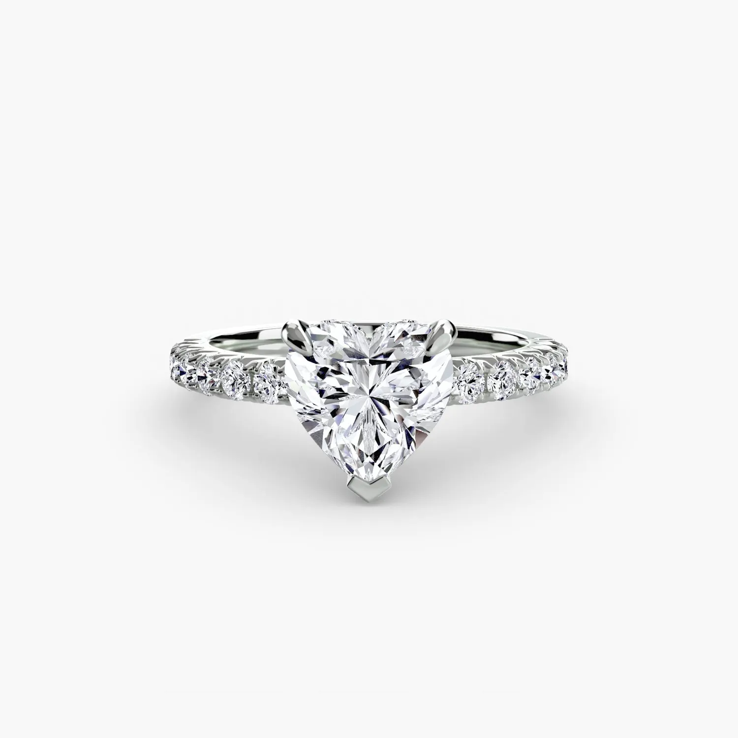 Sinico Solitaire Pavé 6 anello oro bianco 18kt tondo