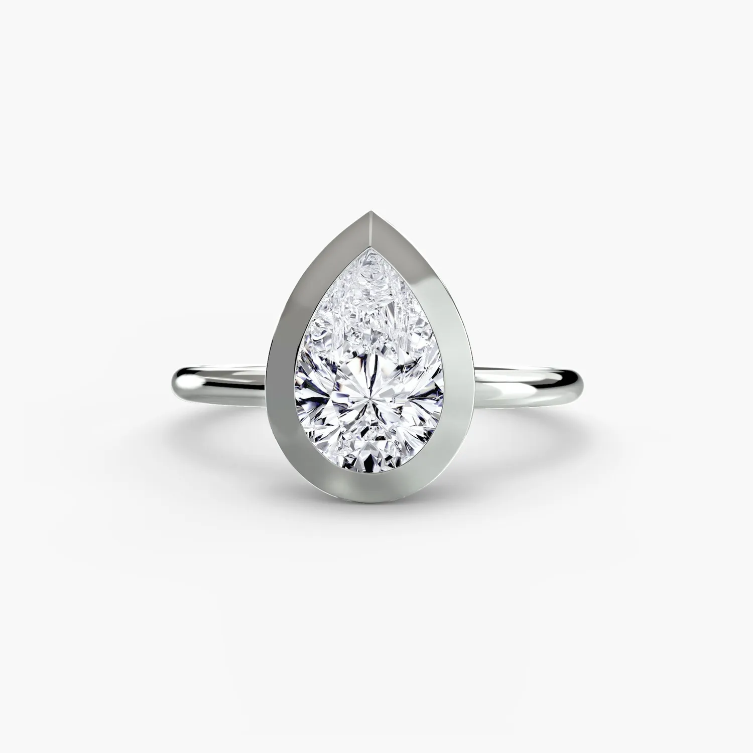 Sinico Bezel Set anello solitario castone oro misura su scelta