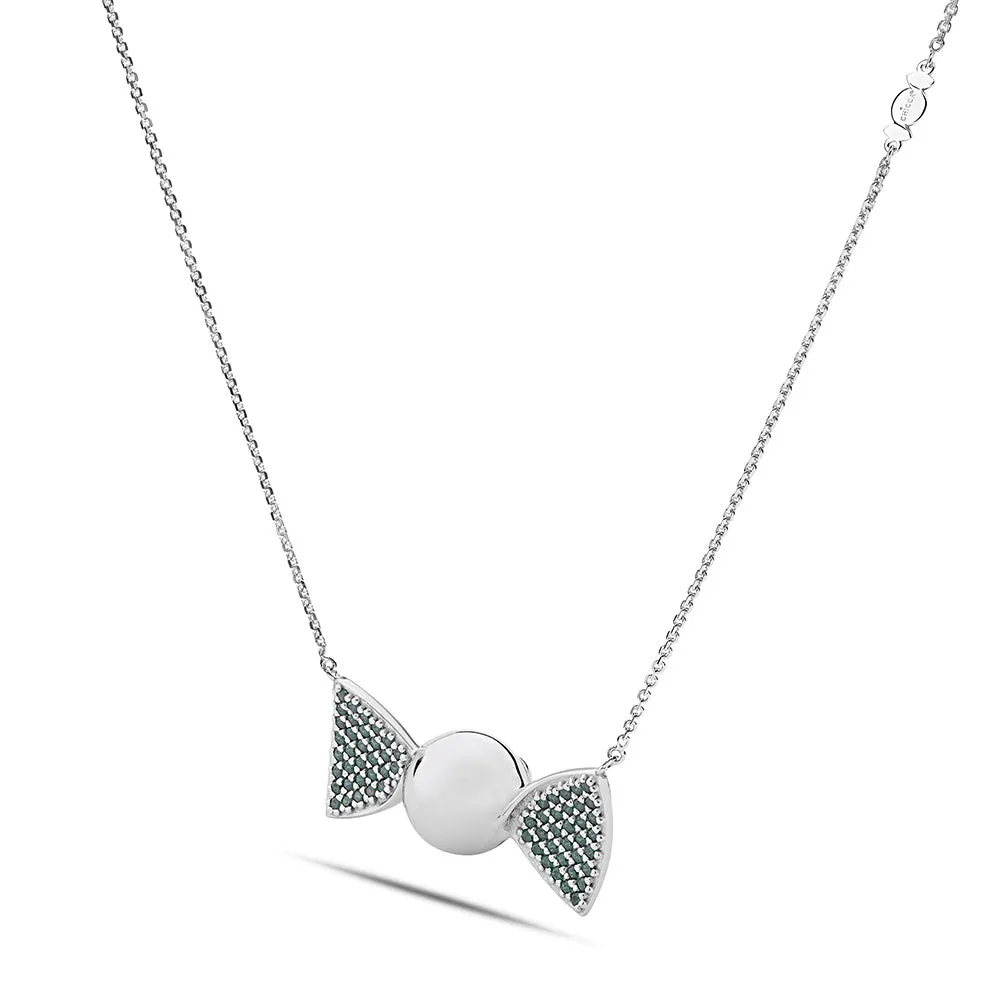 SINICO Chicca Cocoa Easy Green collana argento zirconia verdi