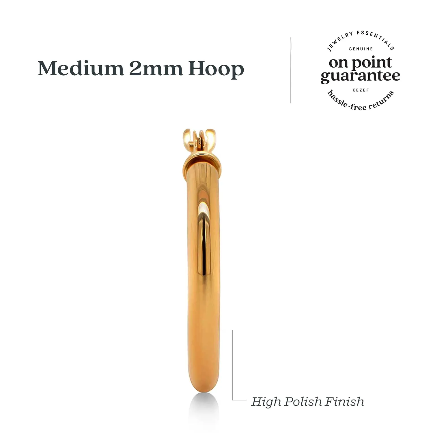 KEZEF orecchini a cerchio oro giallo lucidi 20 mm