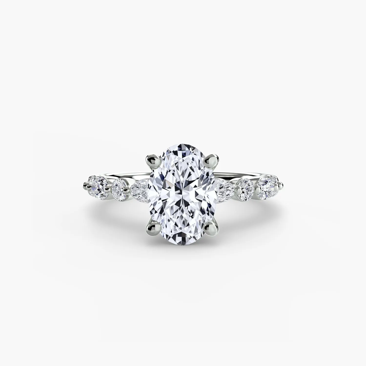 Sinico Eternity Pavé 2 anello solitario oro bianco
