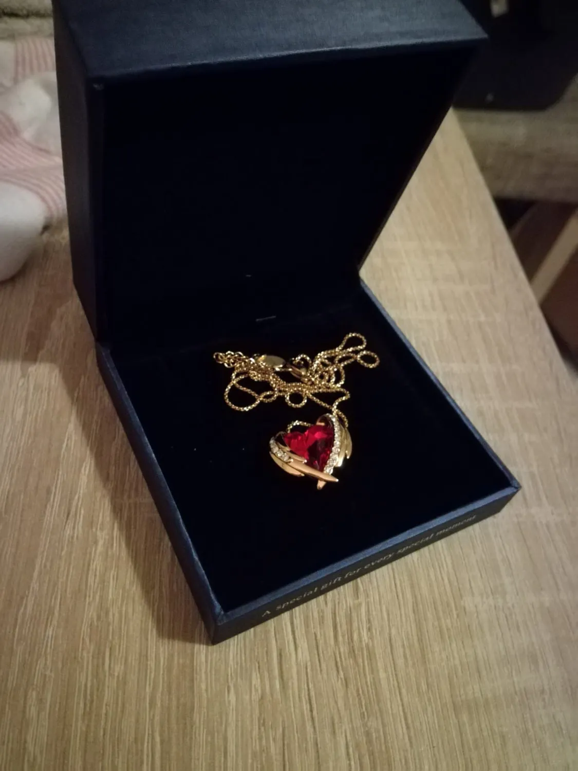 CDE collana cuore angelo oro rosa cristalli birthstone