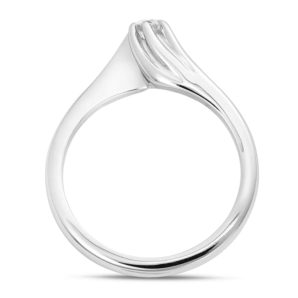 SINICO Promesse Valentine anello solitario oro bianco diamante