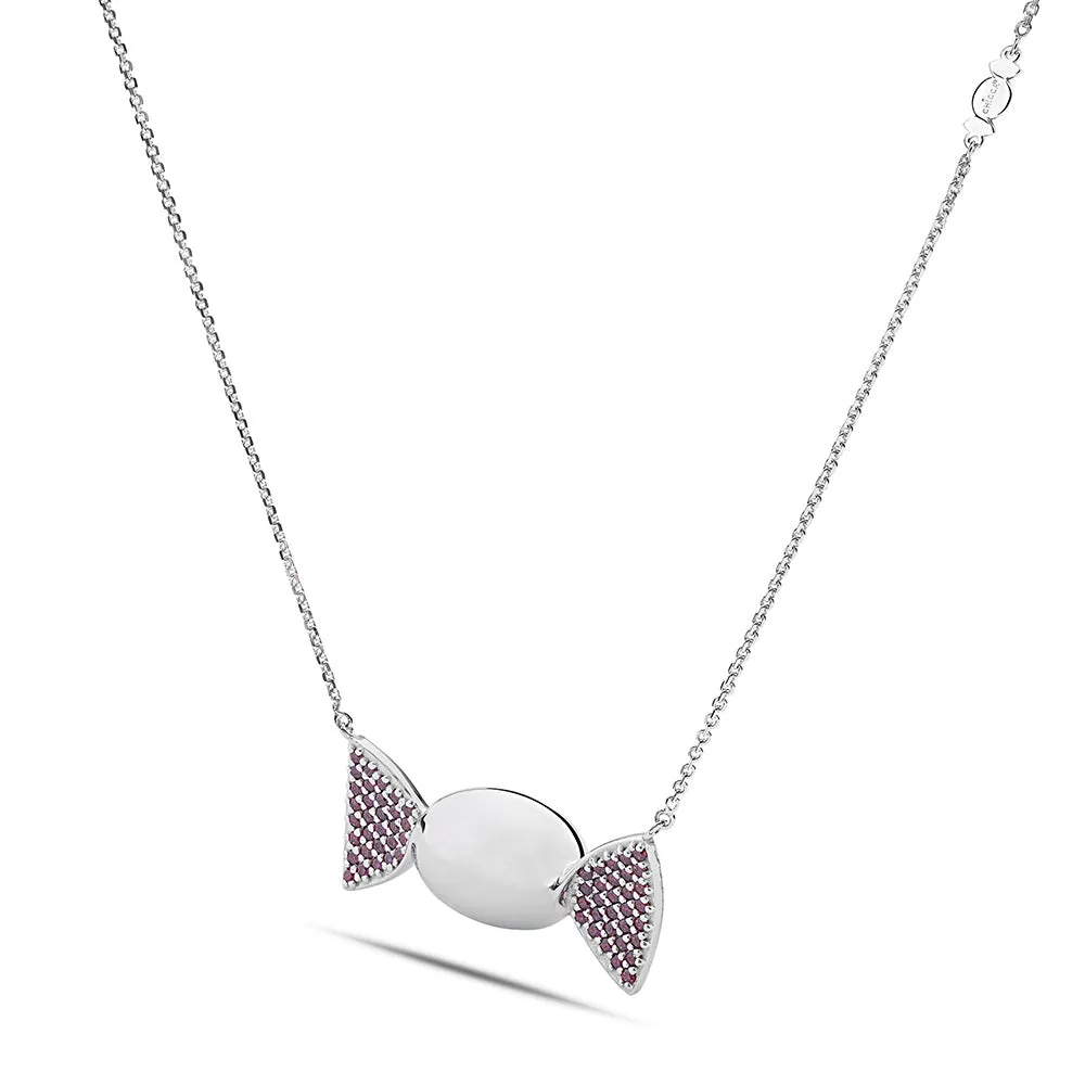 Sinico Chicca Honey Easy Red Collana Argento Zirconia Rossi