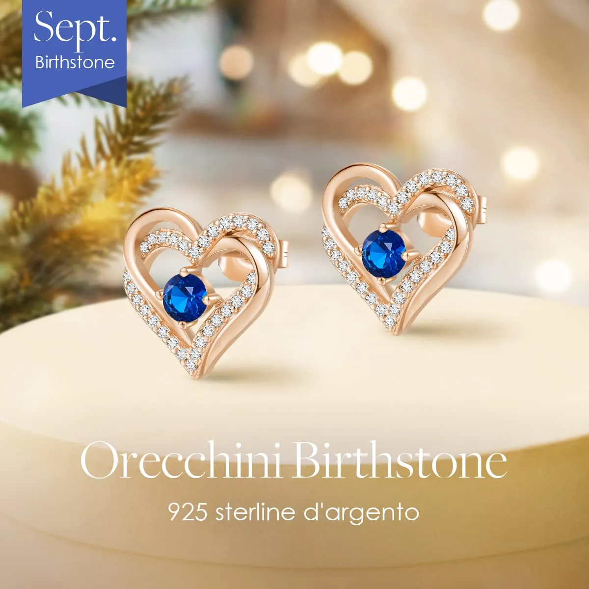 CDE Cuore orecchini argento 925 oro bianco