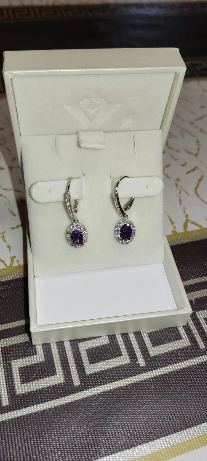 YL Ovale orecchini argento 925 zirconia cubica aprile