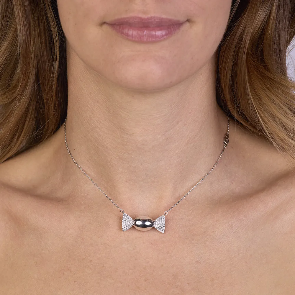 Sinico Chicca Honey Easy White collana argento 925 zirconi