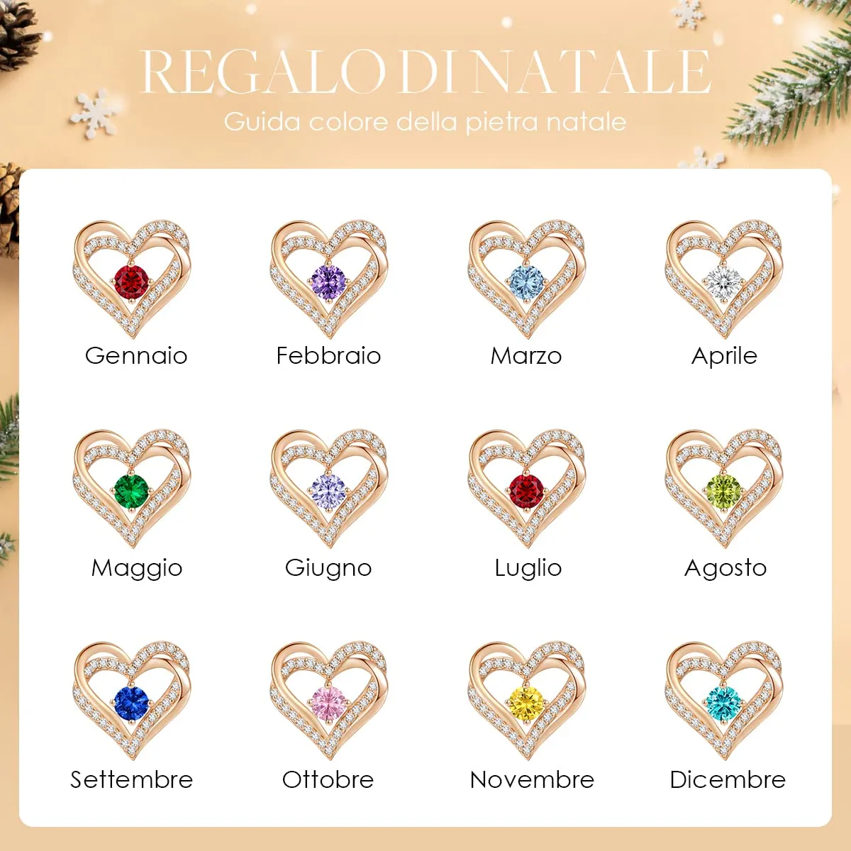 CDE Cuore Orecchini Argento 925 Oro Rosa