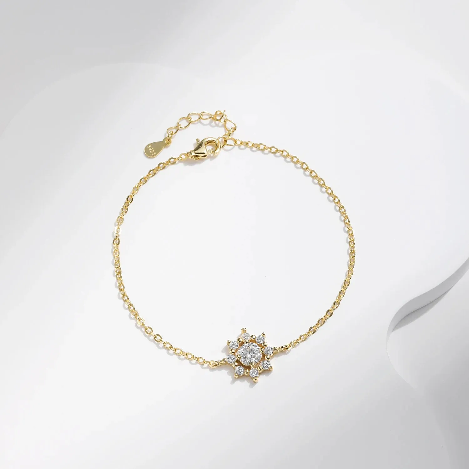 MODIAN Snowflake Chain bracciale moissanite 0,5 ct argento 925