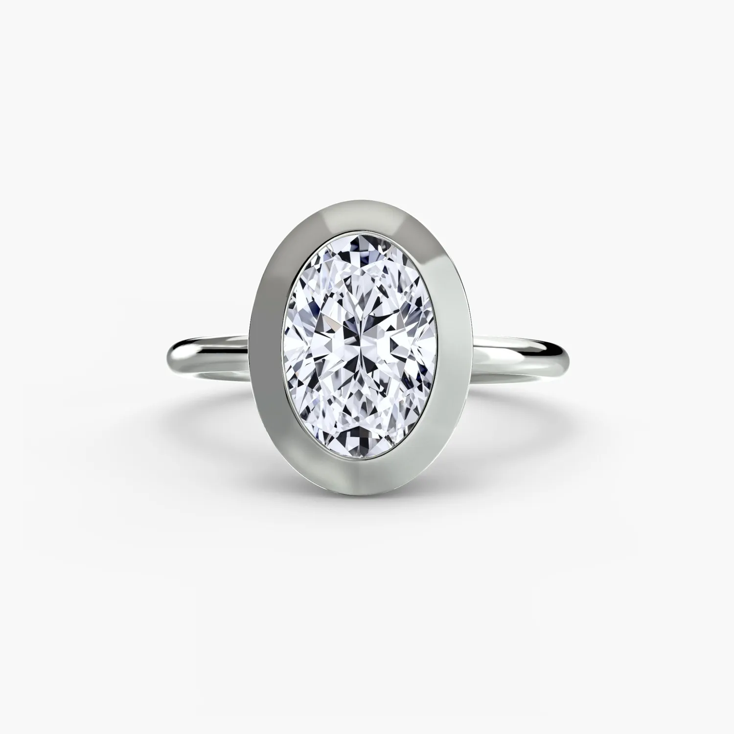 Sinico Bezel Set anello solitario castone oro misura su scelta