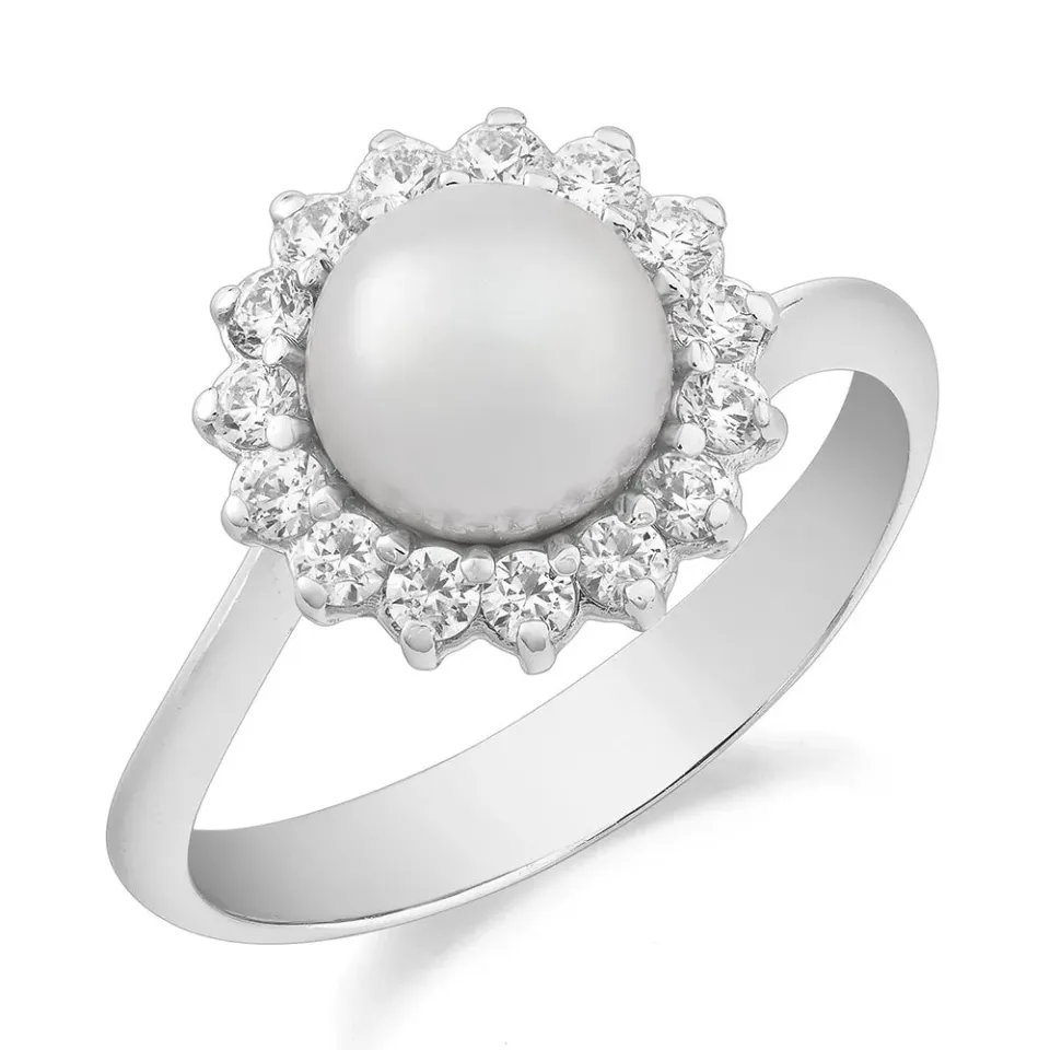 Sinico Perle anello oro bianco perla naturale