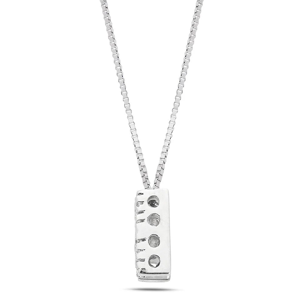 Sinico Letters N piccola collana oro bianco diamanti 42cm