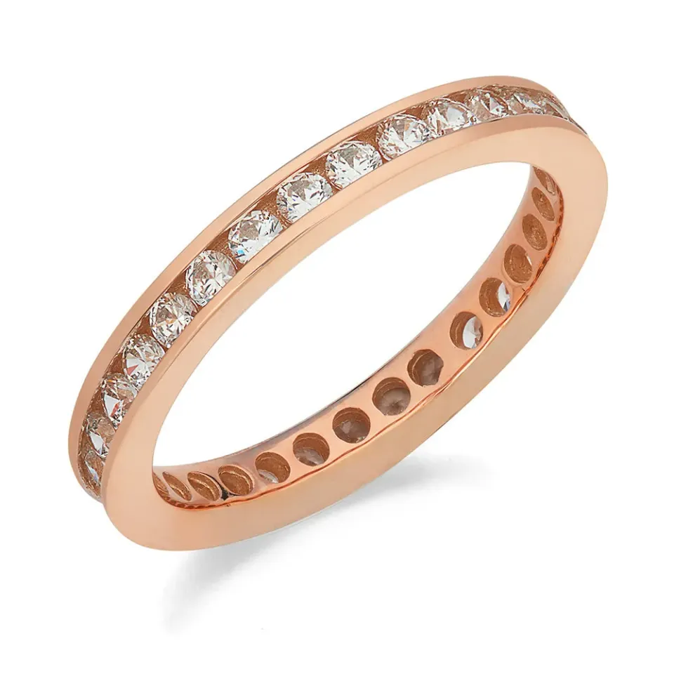 Sinico Eternity binario anello oro rosa 18kt misura 13